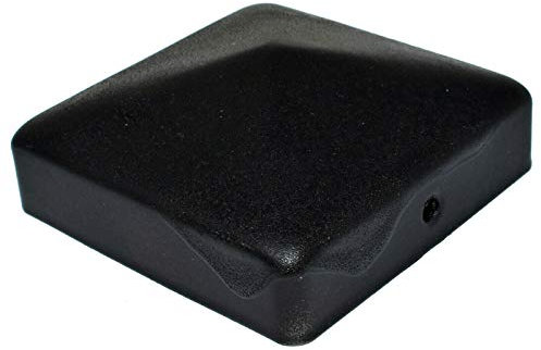 10, 50mm x 50mm (2 x 2) Metal Pyramid Fence/Wall Post End Caps - Flat Black