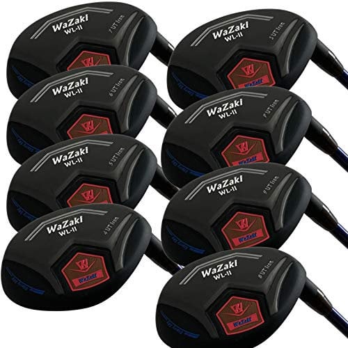 Japan WaZaki Hybrid Iron Set USGA R A Rules Golf Club,Whole Black Oil Finish,4-SW,with Covers,WLIIs Ltd Model,Mens Regular Flex,65g Graphite Shaft,Standard Length,Pack of 16