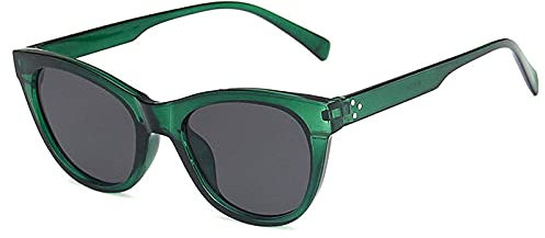 WQZYY&ASDCD Sonnenbrille Herren Damen Sonnenbrillen Frauen Cat Eye Sonnenbrillen Weibliche Punk Brillen -Grün