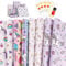 ALTcompluser 8 Blatt 70 x 50 cm Geschenkpapier Kinder, 4 Muster Einhorn Geschenkpapier Baby, Geschenk Papier, Wrapping Paper mit 4 Aufklebern für Babyparty, Baby Geburt Taufe, Mädchen Geburtstag