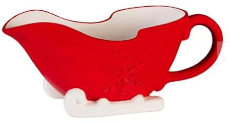 RA-HOMESTORE® New Stunning Make it Merry Christmas Gravy Boat Santa's Sleigh 390ml,Dishwasher & Microwave Safe, 24 x 8 x 10cm