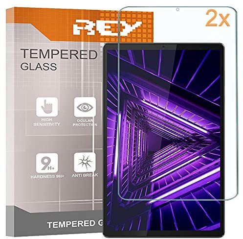 REY 2X Protector de Pantalla para Lenovo Tab M10 HD 2020 ó 2ª GENERACION 10,1 - TB-X306 - X306F - X306X, Cristal Vidrio Templado Premium, Tablet