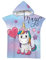 Rowjoy Accappatoio Poncho Bambina,Telo Mare con Cappuccio, Microfibra da bagno 2-6 Anni, per Spiaggia, Doccia, Nuotare, Piscina (Einhorn A)