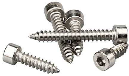 BOUACOUA M2 Viti Autofilettanti ad Esagono Incassato, Viti a Brugola Testa Cilindrica 304 Acciaio Inossidabile Ferramenta Elementi di Fissaggio M2x8mm (100 Pezzi)