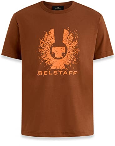 Belstaff Herren-T-Shirt mit Pixel-Phoenix-Logo-Grafik, burnt orange, XL