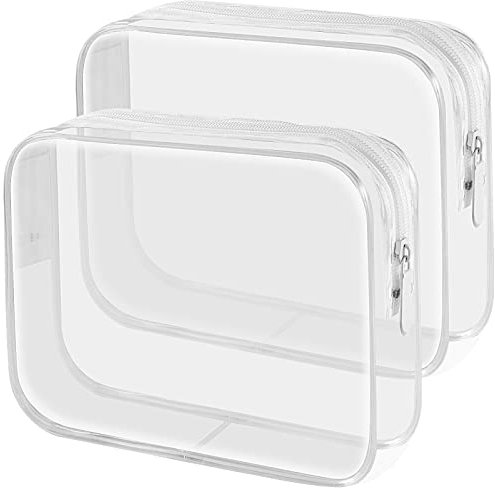 Kulturbeutel Transparent,Kulturtasche zum Transport von Flüssigkeiten,Kosmetiktasche Durchsichtig,Handgepäck-Reisezubehör,Transparente Toilettentasche Damen & Herren (2 Stück)