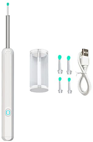 Ohrenschmalz Entferner Otoskop,CEIEVER Wasserdicht Ohrenspiegel mit 6 LEDs 1296P Wifi Ohr Kamera Endoskop IPX5 Wasserdicht HD Otoskop Ohrenreiniger für Baby Kinder Erwachsene,Ohr Reinigung (Weiß)