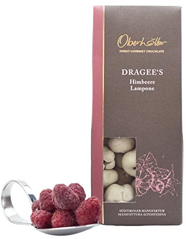 Oberhöller Lamponi ricoperti di cioccolato bianco, 100 g - 100% senza OGM, senza conservanti - Qualità Made in Alto Adige