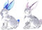 Ailovone 2 Stücke Ornament Kaninchen aus Kristall Osterhasen-Statue Glas Hase Kristall Dekofigur Miniatur Tierfiguren Sammlerstücke Ornament chinesisches Sternzeichen Tischdekoration (A1-2PCS)