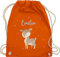 Turnbeutel Rucksack - Süßes Reh mit Namen personalisiert I - Unisize - Orange - kita beutel kindergartenrucksack rehkitz name stoffbeutel turnsackerl kindergarten