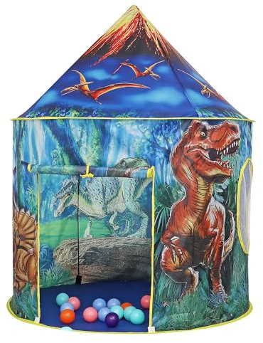 Dinosaurier Spielzelt - Pop-Up-Zelt - Kinderzelt für Drinnen und Draußen, Spielhaus für das Kinderzimmer, Zelt Kinderzimmer, Spielzelt für Mädchen und Jungen, Kinder Zelt