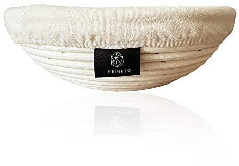 Gärkorb zum Brotbacken Brotbackform Gärkorb aus Rattan/Peddigrohr - rund 25cm (ca. 1kg Brotteig)