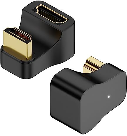QIANRENON 8K HDMI U Forme Angle Affichage Adaptateur HDMI 2.1 Mâle vers Femelle 180 Degrés Angle Ultra HD Connecteur Prises 8K@60Hz UHD2.1 3D, pour Laptop PC Moniteur Projecteur HDTV, 2Pcs (Positif)