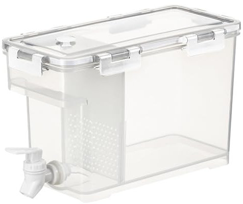 Getrankespender mit Zapfhahn und Trennwand, 3.5L Getrankespender Wasserspender für Kalte Getränke, Großer Wasserkrug mit Wasserhahn, Limonadenspender Saftspender für Kühlschrank