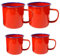 HEMOTON 4 Stück Rote Emaille-tasse Rustikaler Becher Des Landes Emaillebecher Aus Zinn Emaillierte Tasse Camping-kaffeetasse Chinesische Emaille Tassen Cappuccino Ländlich Trinkbecher