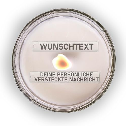 Versteckte Botschaftskerze - Personalisierbare Kerze mit Holzdocht - Handmade in Augsburg aus nachhaltigen Raps-Kokoswachs - Spruchkerze