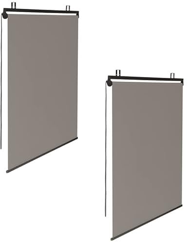 IDMarket - Lote de 2 persianas enrollables (124 x altura) 225 cm para pérgola topo