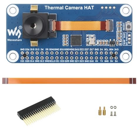 Waveshare Long-Wave IR Thermal Imaging Camera Module for Raspberry Pi IR Camera, Onboard 40PIN GPIO Header, 80x62 Pixel, Wide Angle Version (90° FOV), for IR Thermal Imaging Device, IR Thermometer...