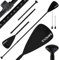 24MOVE® Paddel Einzelpaddel Teleskoppaddel Stechpaddel für SUP Stand Up Board, Paddling, Leicht aus Aluminium 210cm, verstellbar schwarz