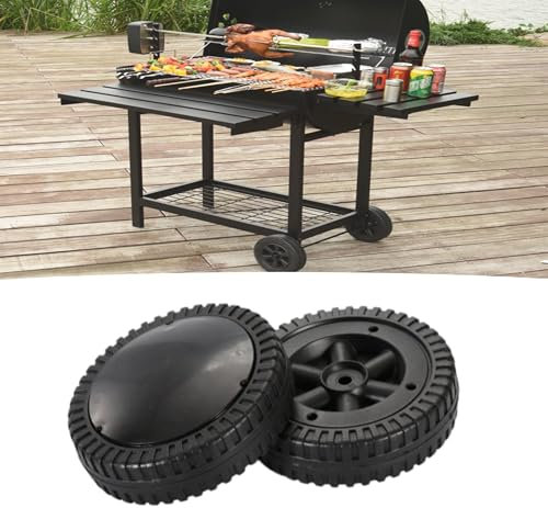 Parti per ruote per griglia, 2 pezzi 6 pollici / 7 pollici Ruote per griglie a gas in plastica Parti di ricambio per griglia per barbecue Kit ruota per barbecue (6 pollici-Aggiornato)