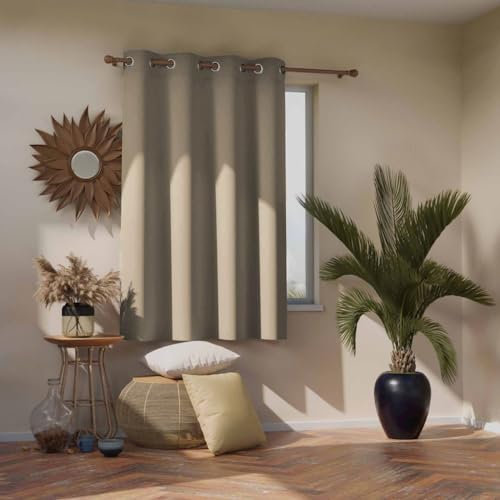 RESTILO Blackout Vorhang 140x245 cm beige 1 St. Ösenschal Verdunkelungsvorhang Blickdicht Fensterdekoration Dekoschal Dekorvorhang Blackout