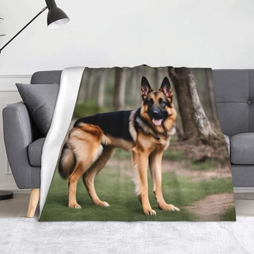 Broleo Faltbare Decke, Überwurf, 152,4 x 127 cm, geeignet für Sofa, Bett, Schlafzimmer, Reisen, Camping, Ahorn, Deutscher Schäferhund, Bild