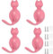 PIYYQNY Crochet Salle De Bain 4 Pièces Patère Chat Mignon Patère En Alliage De Zinc Crochet Décoratif Pour Chambre D'Enfant Convient Pour Chambre À Coucher Placard Salon Cuisine(Rose)