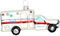 Christbaumschmuck 11,5cm Glas - Krankenwagen Figur zum Aufhängen - handbemalt & mit Glitzer - Weihnachtsbaum Anhänger für Weihnachten - Christbaumanhänger & Weihnachtsbaumschmuck - Fahrzeug Auto Weiß