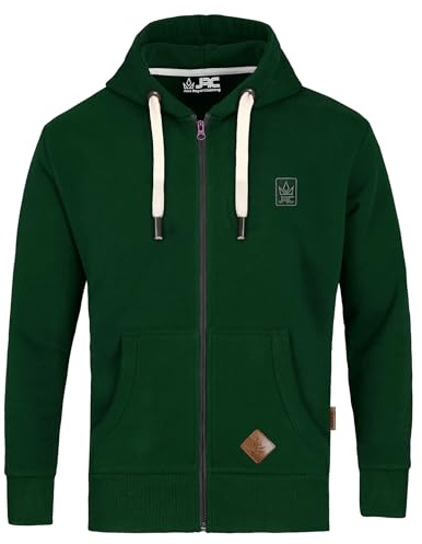 JRC Just Royal Clothing Sweat à capuche zippé en polaire pour homme, léger et décontracté avec poches pour la gym et la course à pied, vert bouteille, XXL