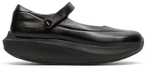 MBT Sirima 8 tipo Bailarinas de Mujer de vestir. Zapatos para Caminar Anatómicos y Cómodos. Calzado Fisiológico Confort y Estabilidad con Suela balancín. Manoletinas Casual sin cordones. color Negro