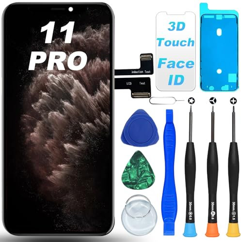 DIGI4U LCD für iPhone 11 Pro Display Bildschirm Ersatz, DC-Dimmen - Besseres Seherlebnis, 5,8 Zoll 3D Touch LCD Digitizer Assembly Reparaturkits kompatibel mit iPhone 11 Pro Modell A2160, A2217, A2215