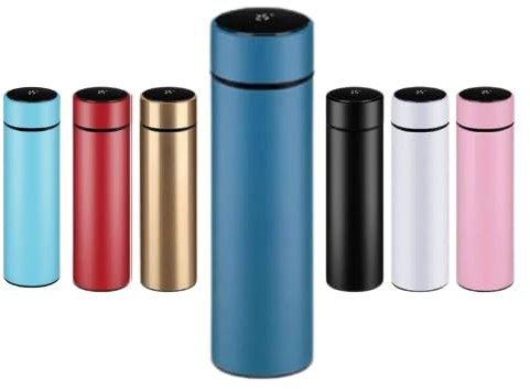 Botella termo 500 ml con Display LED Táctil de Acero Inoxidable | Mantiene la temperatura hasta 12 horas Calor/Frío (Azul Marino)