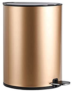 HPTHLY Trash Can Trash Can,Drum-Shaped Trash Can,With Lid Household Stainless Steel Pedal Trash Can,Stepped Garbage Can,For Kitchen,Office,Home Simple Human Trash Can