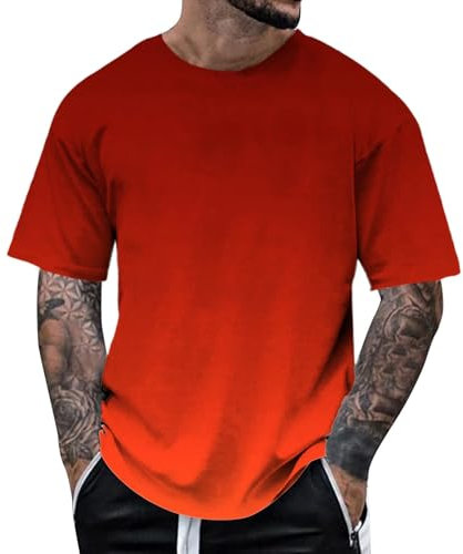 Men's Oxford Shirts Formal Short Sleeve Shirt for Men Plain Smart Button Down with Pocket Regualr Fit Casual Beach Summer Shirt Regular Fit Vacation Shirts Jersey (Red,L)