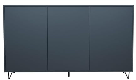 InnoFurn Sideboard Elena, Kommode mit Push-to-Open, Made in Germany, Moderner Schrank für Wohnzimmer Schlafzimmer Anthrazit matt (152,5 x 83 x 37 cm)