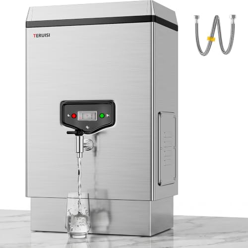 TERUISI 25L Commercial Hot Water Dispenser, 3000W Electric Water Boiler, 40L/H Stainless Steel Tea Urn with Automatic Float Valve, PU Foam Insulation for Catering, Hotel, Office, Café & Restaurant