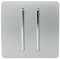 Trendi 2 Gang 1 Way Artistic Modern Glossy 10 Amp Rocker Tactile Light Switch Silver ART-SS3SI