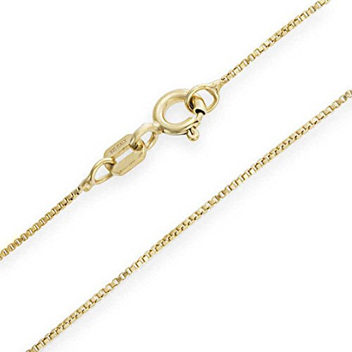 COZMOS - Collana in argento sterling 925, 18 carati, placcato oro, 1 mm, 15, 20, 25, 30, 35, 40, 45, 50, 55, 60, 65, 70, 75, 80, 85, 90, 95, 100 cm