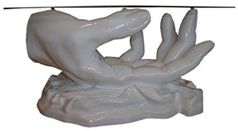 Antikes Wohndesign Beistelltisch Couchtisch Wohnzimmertisch Glastisch Modell Hand Lack Weiß