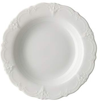 Hutschenreuther Baronesse Suppenteller mit Fahne, Estelle Weiß, 24 cm, 10124