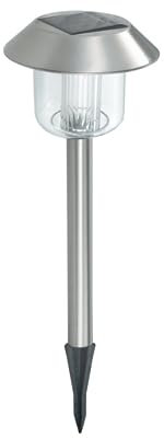 Xanlite SO1017 Lot de 8 Balises Solaires LED Extérieures en Acier et Plastique, Lumière Blanche Fixe, Autonomie 8 h, Étanchéité IP44
