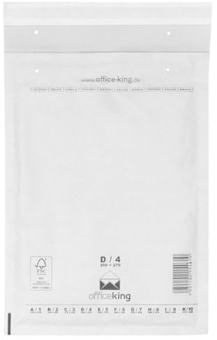 100 x Luftpolstertaschen weiss Gr. D/4 (200x275 mm) DIN B5 C5+ - Marken-Qualität von OfficeKing®