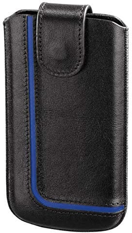 Hama Neon Black Handytasche Größe M, schwarz/blau