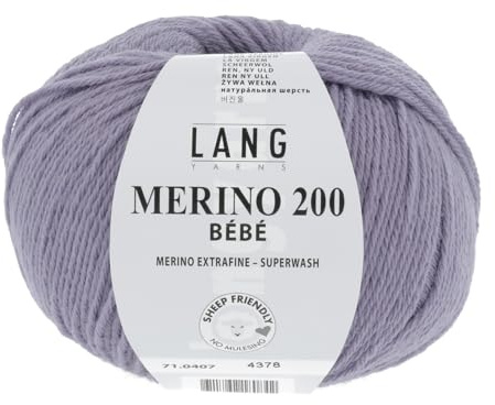 LANG YARNS Merino 200 Bébé - Farbe: Lila (0407) - 50 g / ca. 203 m Wolle
