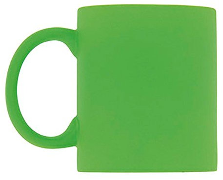 eBuyGB 1292309 Bright Fluorescent/Neon Mug for Tea and Coffee, Ceramic, Green, 310ml