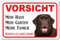 AdriLeo Schild - Vorsicht brauner Labrador Retriever - Mein Haus - (20x30cm) / Achtung Hund Wachhund robust langlebig UV-beständig wetterfestes Warnschild