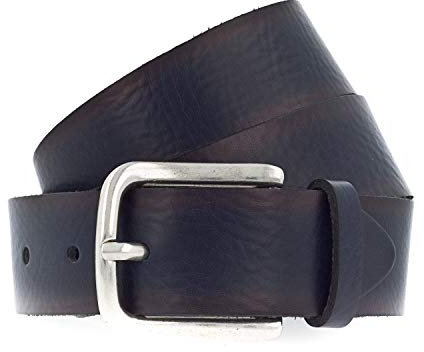 Vanzetti Damen Leder Gürtel Rindleder weich Damengürtel marine 35 mm Ledergürtel (85 cm)