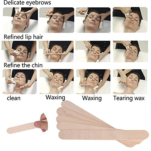 G4GADGET 100-Pack Wooden Waxing Spatulas 6 Inches – Disposable Wax Sticks for Body Hair Removal, Salon-Grade Applicators, Ideal for Warm & Hot Wax