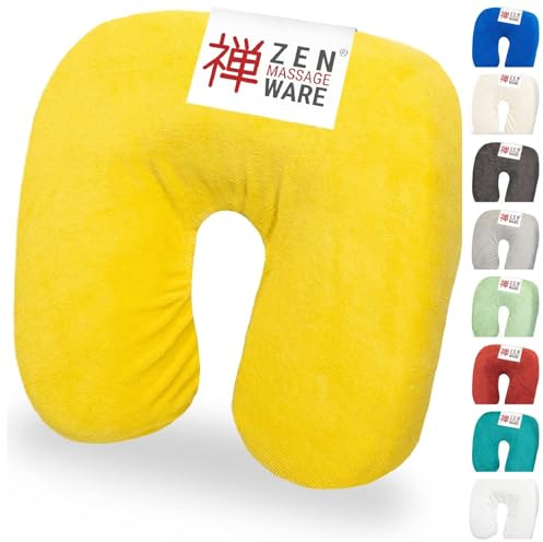 ZEN Massageliege Kopfteil Bezug für Kopfpolster von Kosmetik- & Therapieliegen, bei 60° waschbare & flauschige Frottee Spann- Kopfstützenbezüge für Nackenhörnchen aus Baumwolle, (Gelb)