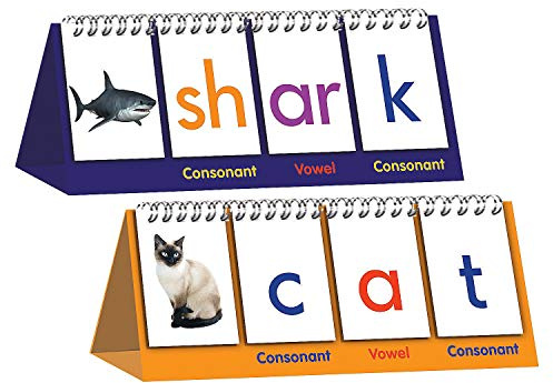Fun Express - Digraph Spelling Flip Book 1 Set Includes Simple Consonants and Short Vowels - Educational and Learning Activities for Kids Double-Sided Spelling Word-Building Paper Flip Chart